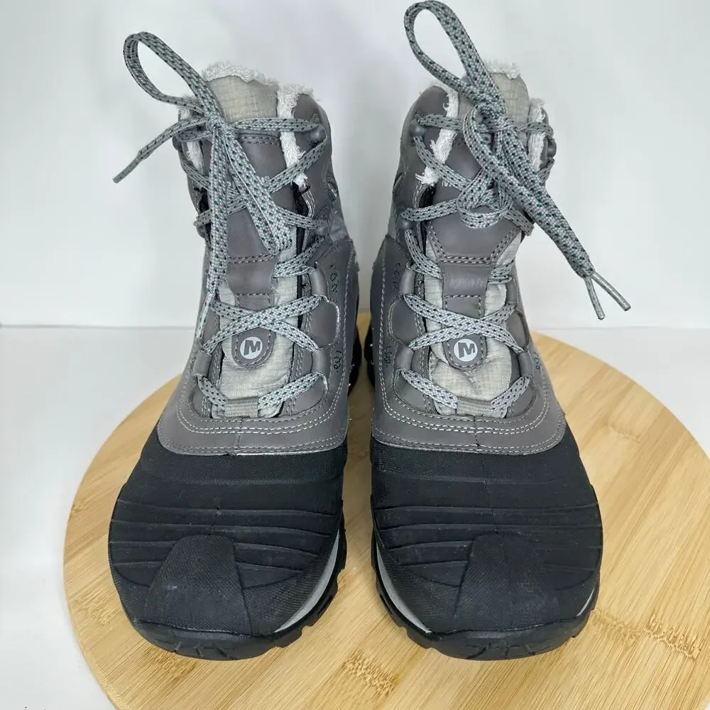 Merrell Snowbound Mid Waterproof Insulated Snow Boots Gray Womens Size 8